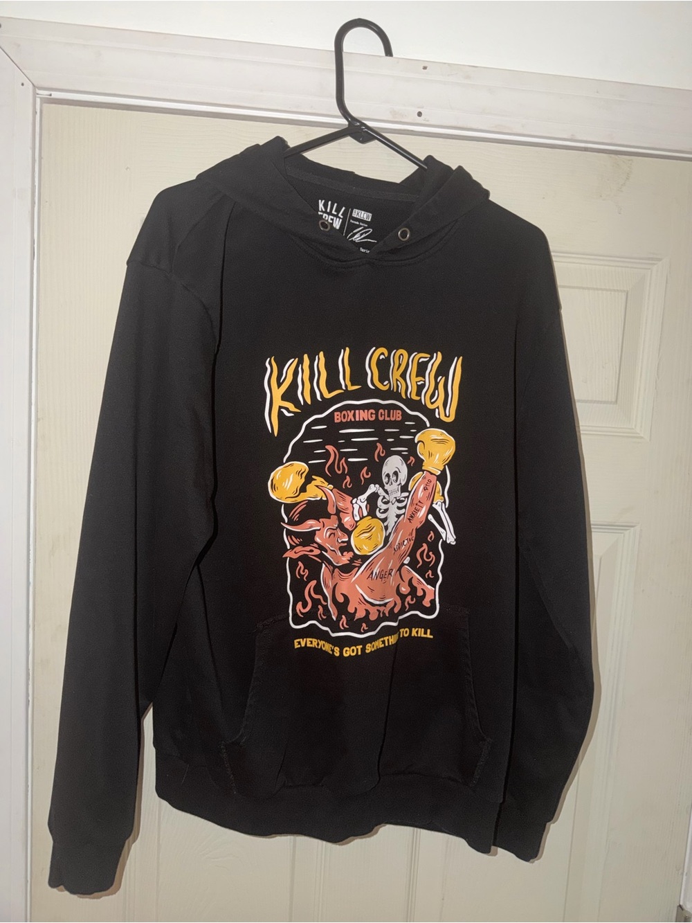 Kill Crew Black Hoodie with Bold Boxing Club Graphic